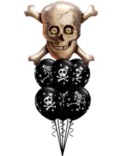 Bukiet Balonowy Halloween Czaszki - Skull & Cross Bones