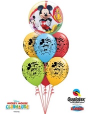 Bukiet balonów urodzinowych Mickey Mouse z helem – kolorowe balony na urodziny dzieci