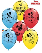 Balony z Helem - 11″ / 28cm Zestaw kolorowych balonów Mickey Mouse – idealne na urodziny dzieci